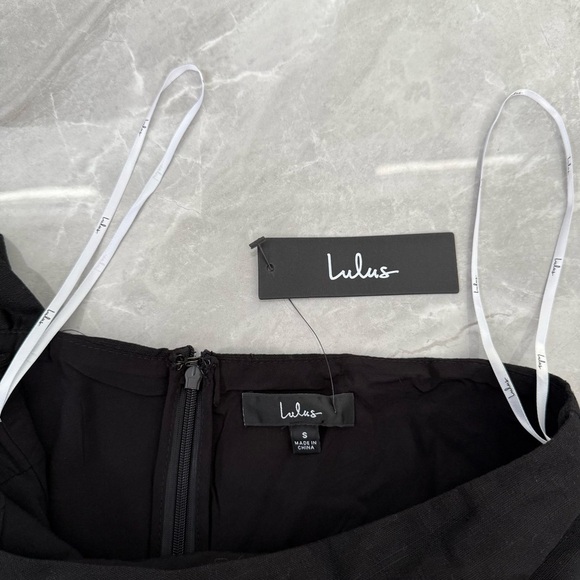 Women’s Lulus Tie and Low One Shoulder Knotted Skort Romper Linen Blend Small - Picture 12 of 16